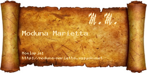 Moduna Marietta névjegykártya